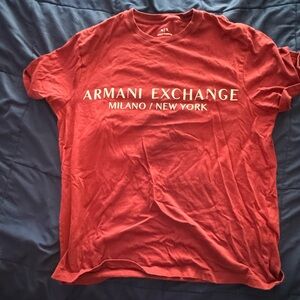 Red Armani exchange t shirt